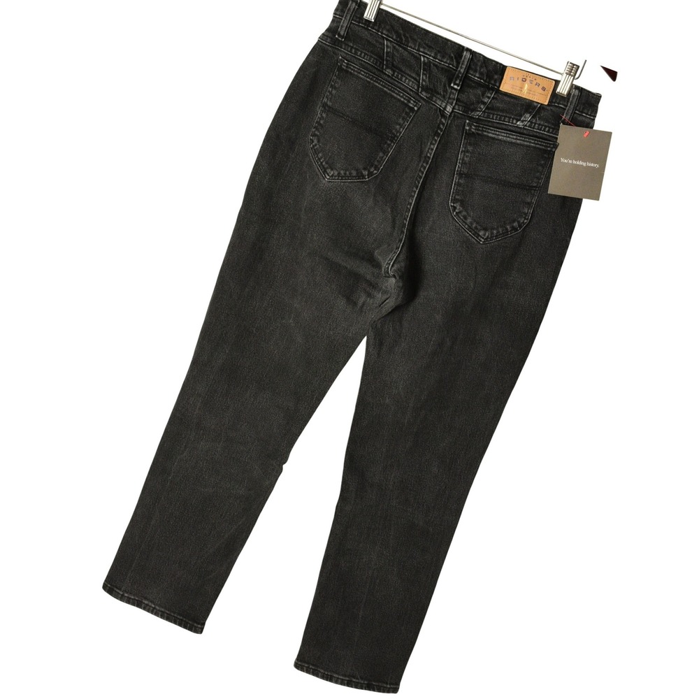 90s Vintage High Waist Straight Leg Jeans Womens 12 Black Stretch Denim Riders - Picture 4 of 9